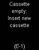 Accu-Chek Mobile - E1 - Cassette empty, Insert new cassette 