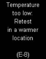 Accu-Chek Mobile - E8 - Temperature too low