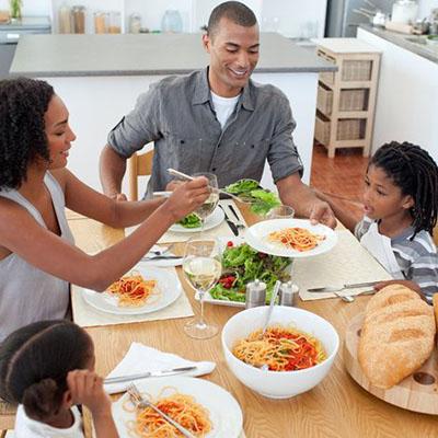 Eating meals as a family 