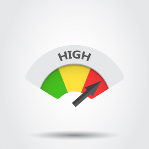 arrow pointing to high on a gauge