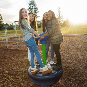 Preteen girls playground outside wcms