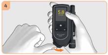 4. Read result and close tip cover. The meter turns off.
